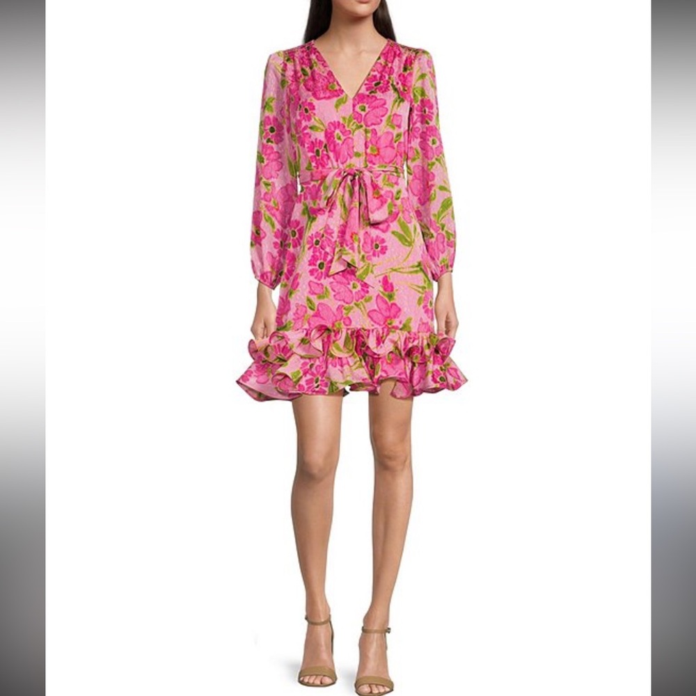 Ann Taylor Pink Floral Long Sleeve Dress NWOT